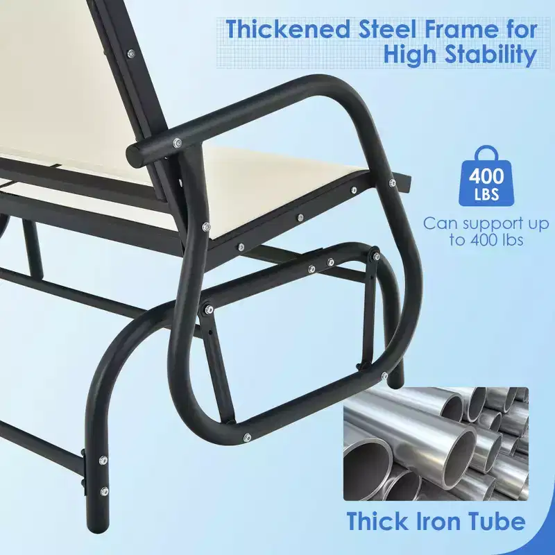Costway Patio Swing Glider Bench Loveseat Rocking Chair Backyard Poolside