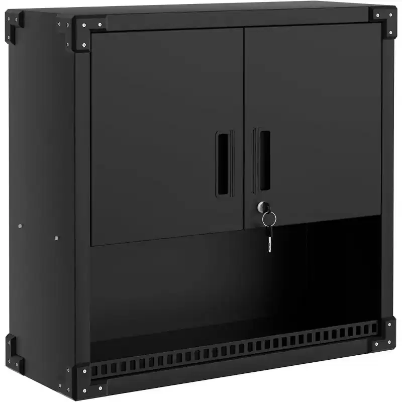 Heavy-Duty Floating Garage Wall Cabinet with Lock & Adjustable Shelves - 30.3 Steel Storage Organizer for Workshop, Warehouse, Kitchen & Home