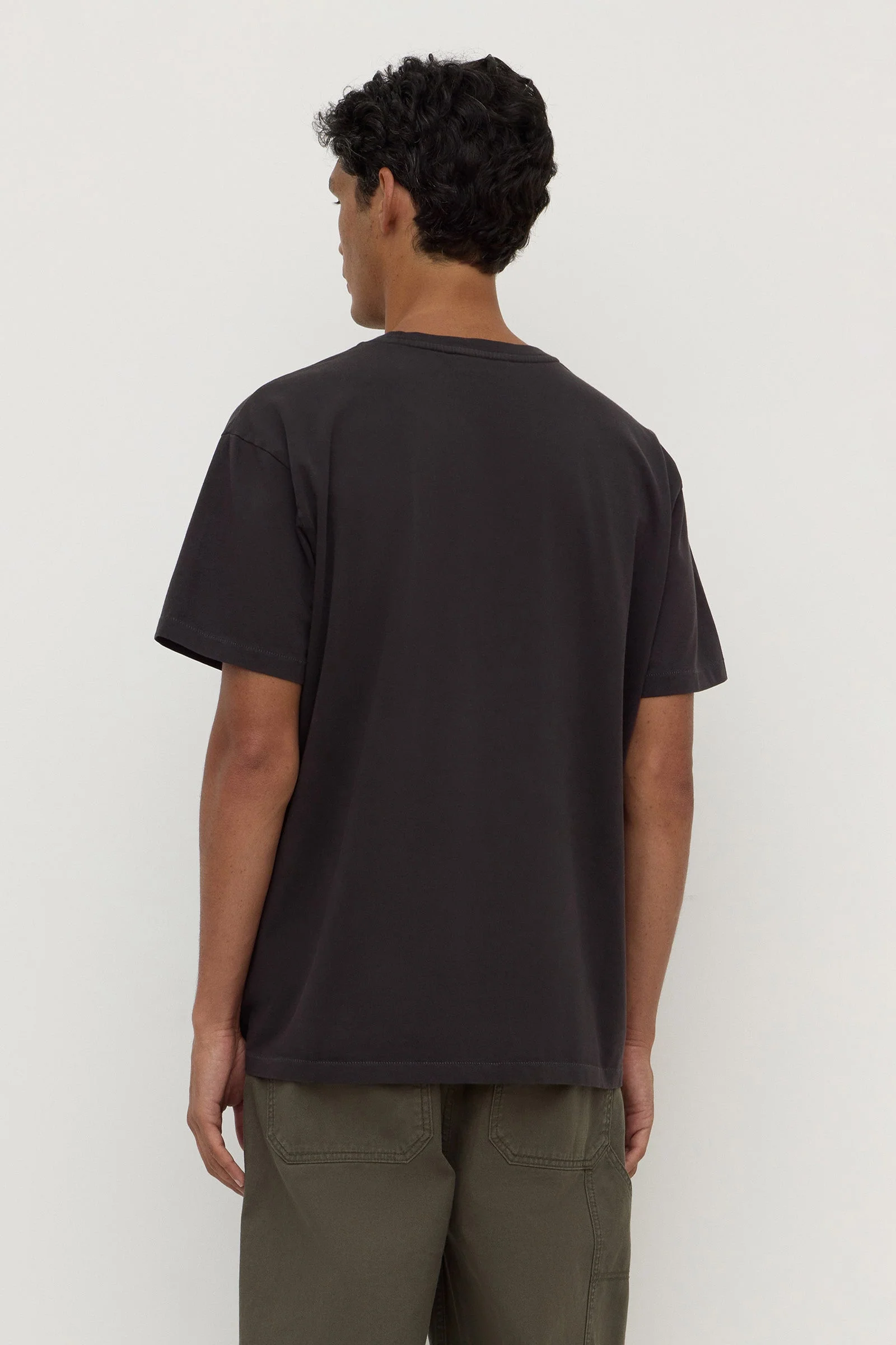 Washed Black Cropped Cotton Tee