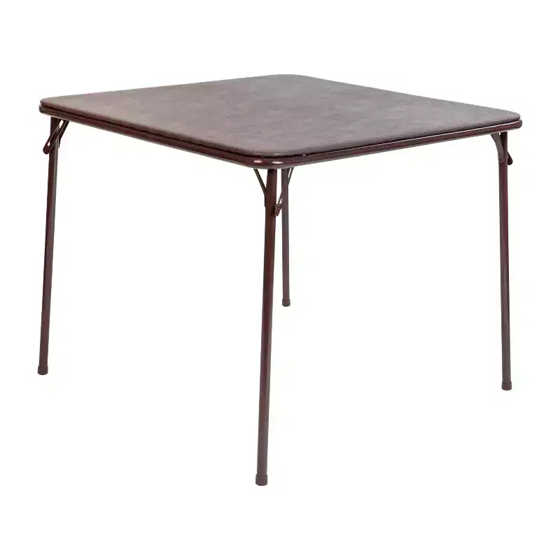 Emma and Oliver Foldable Card Table with Vinyl Table Top - Game Table - Portable Table