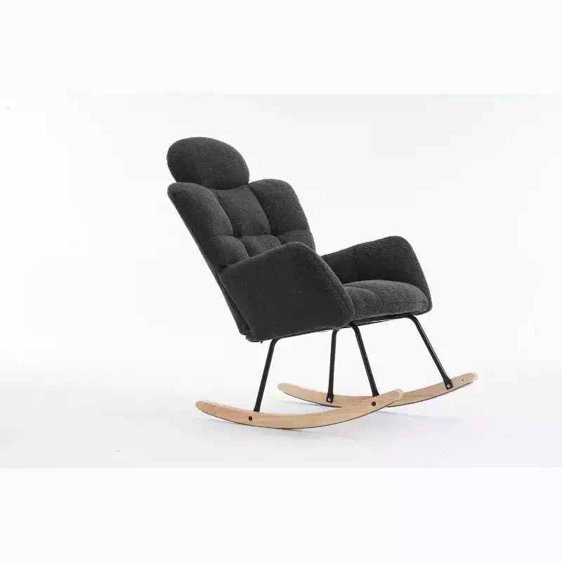Zeus & Ruta Mid Century Modern Accent Arm Chair Padded Seat with High Backrest and Pillows (Ivory/Dark Gray/Pink)