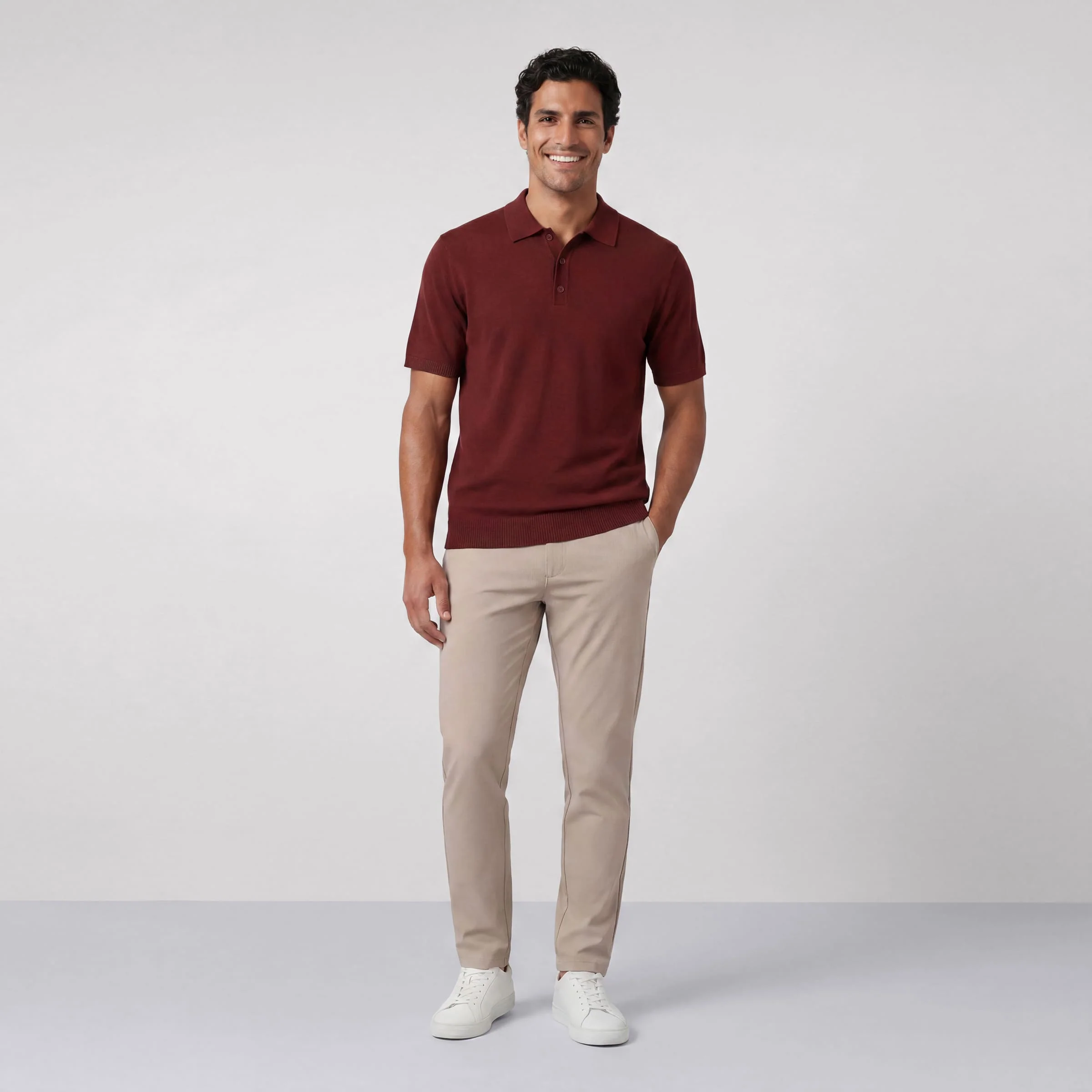 Polo shirt - chestnut brown