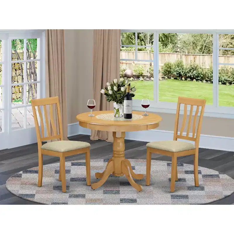 Rococo Dining Table Set - Round Table with 2 Elegant Chairs - Antique Style Furniture