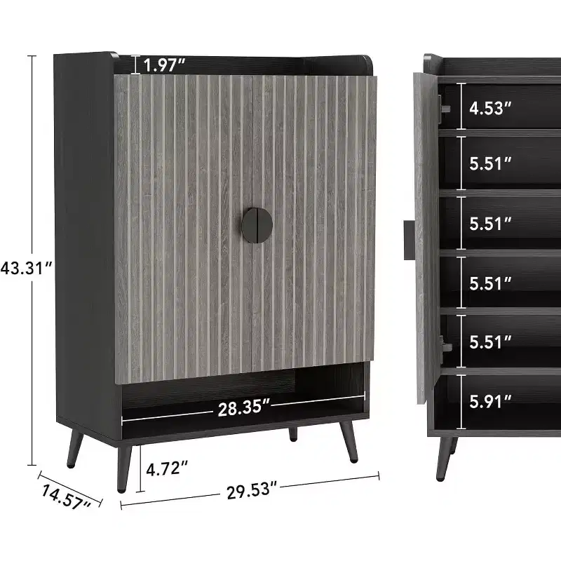 Tribesigns 7-Tier Wooden Shoe Cabinet