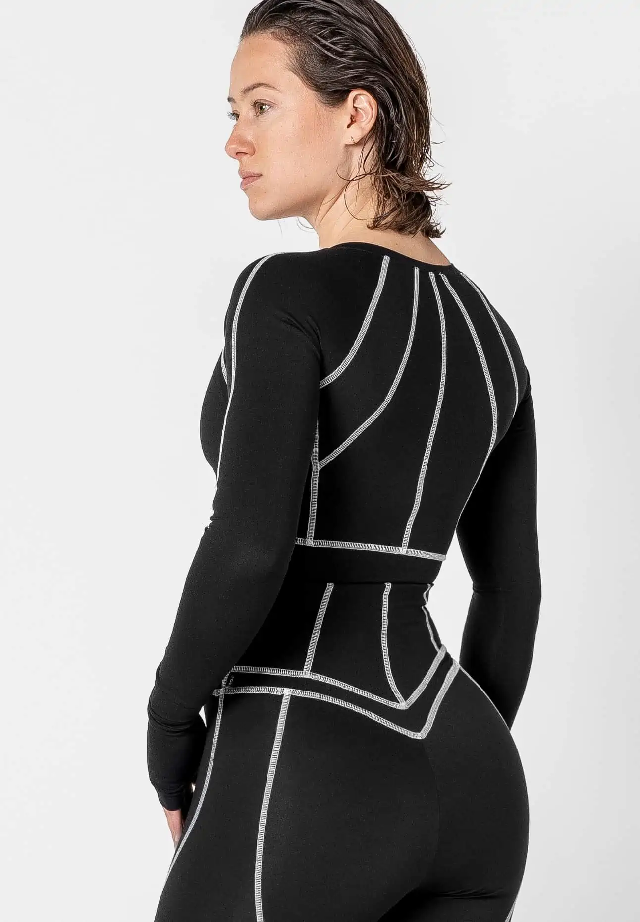 Contrast Stitch Long Sleeve Top