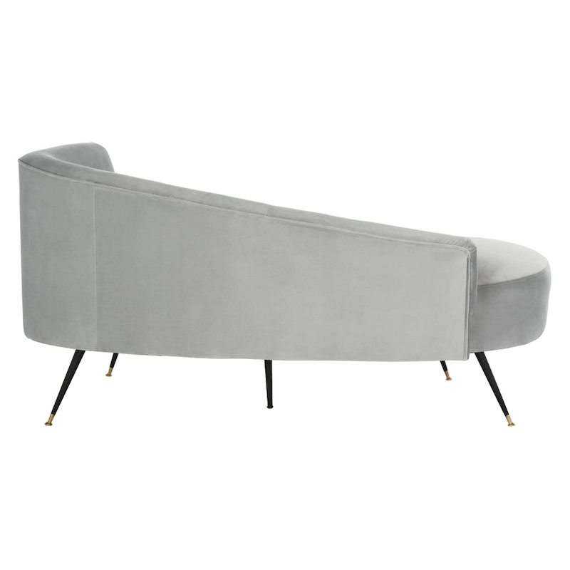 SAFAVIEH Helgrit Black/Gold Velvet Retro Glam Settee - 57.5 W x 27 D x 28 H - 58Wx27Dx28H