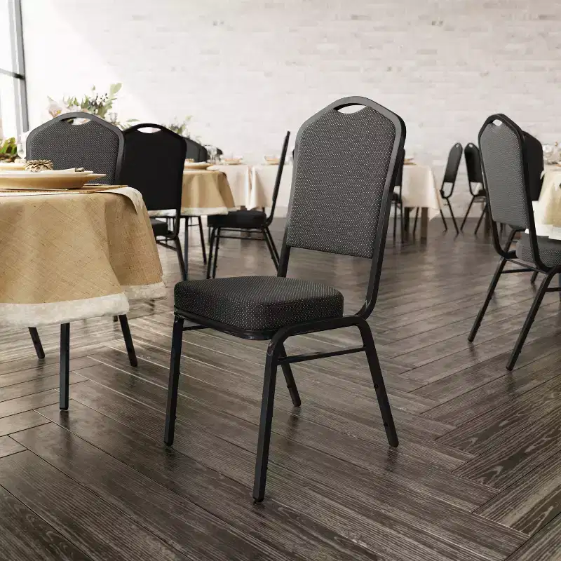 4 Pack Crown Back Stacking Banquet Chair