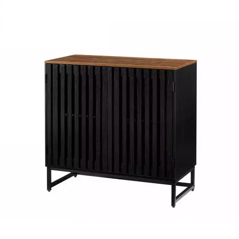 Fluted Storage Cabinet, Sideboard Buffet with Adjustable Shelves, Console Table with Storage Credenza