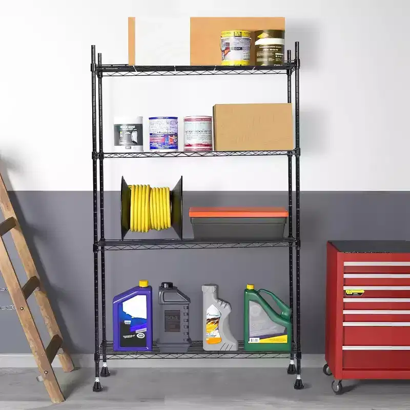 Steel Chrome Wire Shelving Unit 4-Tier 36