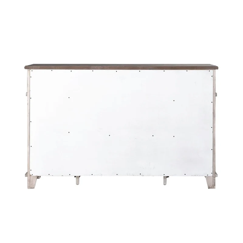 Breakfront Server in Distressed White or Grey
