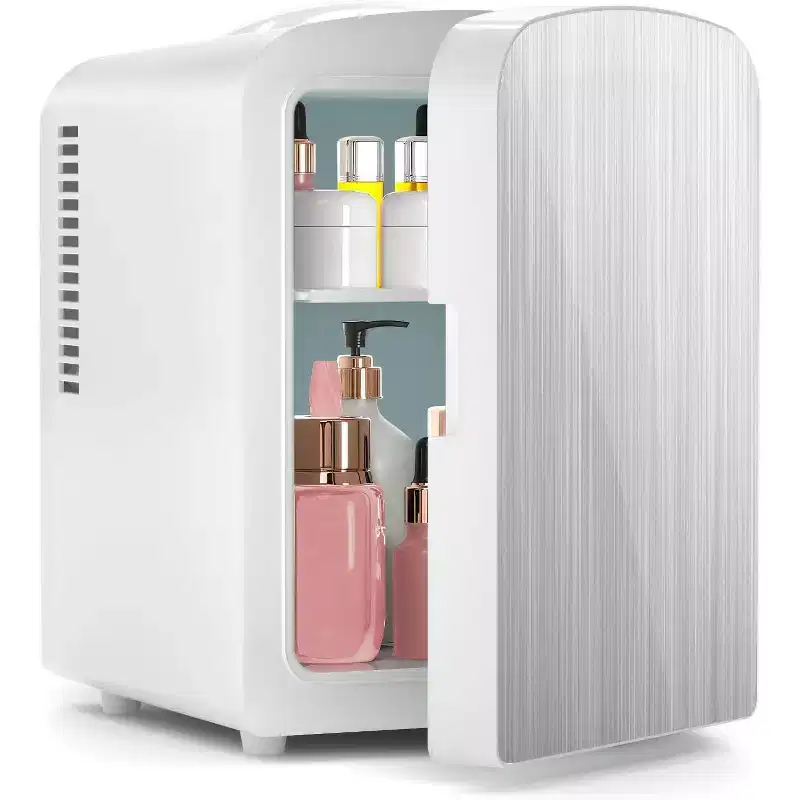 ZAFRO Mini Fridge, 4L Portable Small Refrigerator for Skincare, Food & Drinks, Cooling&Heating, Compact Refrigerator for Bedroom, Dorm, Car,White