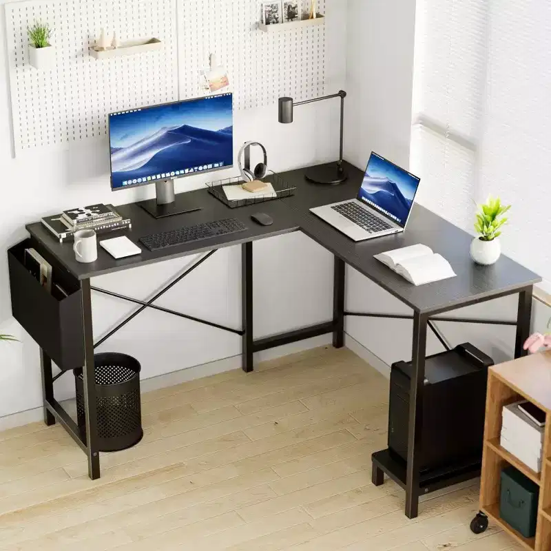 TUYOHW L Shaped Computer Desk for Gaming and Office,50''Corner Gaming Desk with CPU Stand & Side Pocket,Home Office Workstation