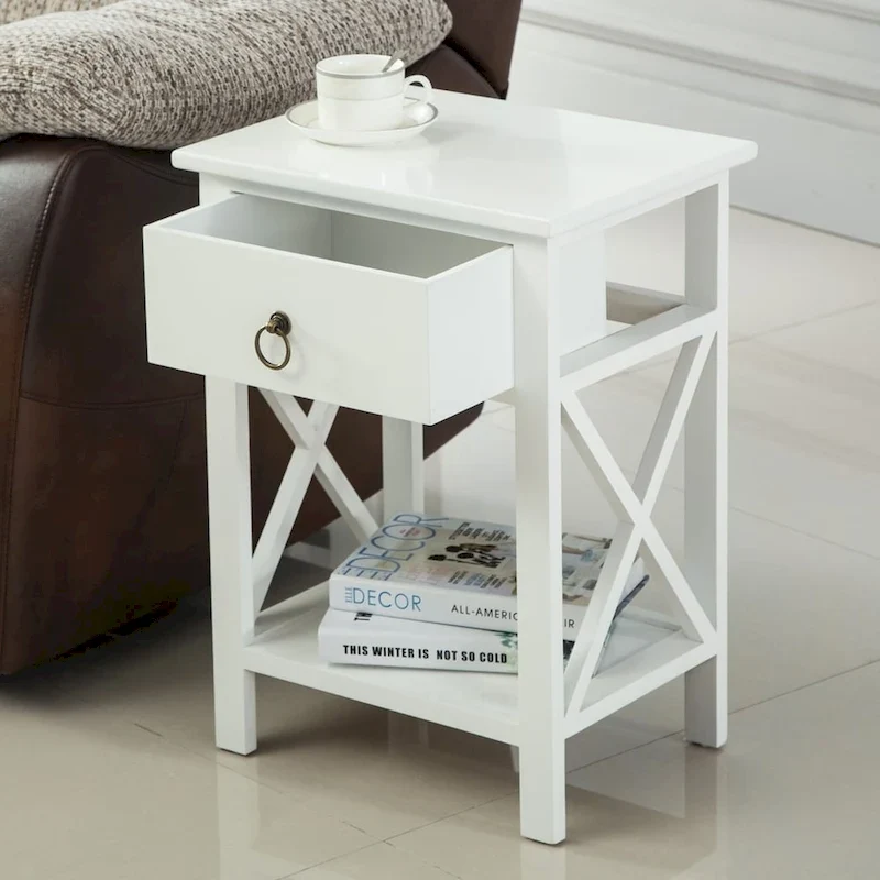Copper Grove Vore Wood X-base 1-drawer Storage Nightstand