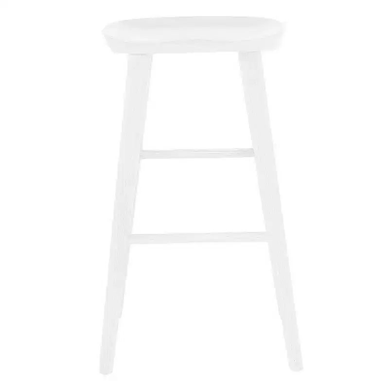 HomeRoots 29 White Manufactured Wood Backless Bar Height Bar Chair