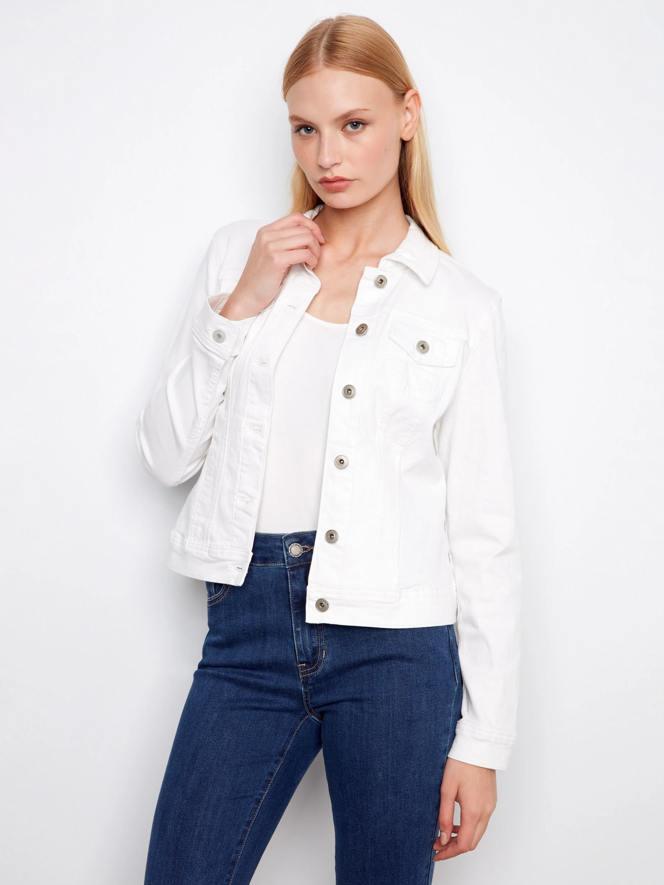 Stretch Denim Jacket - White