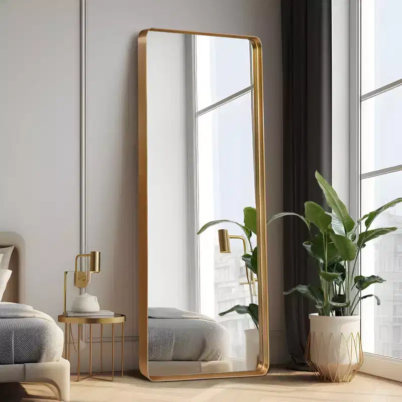 Dovelina Metal Framed Rectangle Full Length Mirror Leaning Mirror Large Mirror