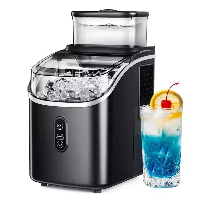 Simzlife Portable Ice Maker Countertop, 34Lbs/Day, 16 pcs Ice cubes in 13 Mins, Auto-Cleaning, Black