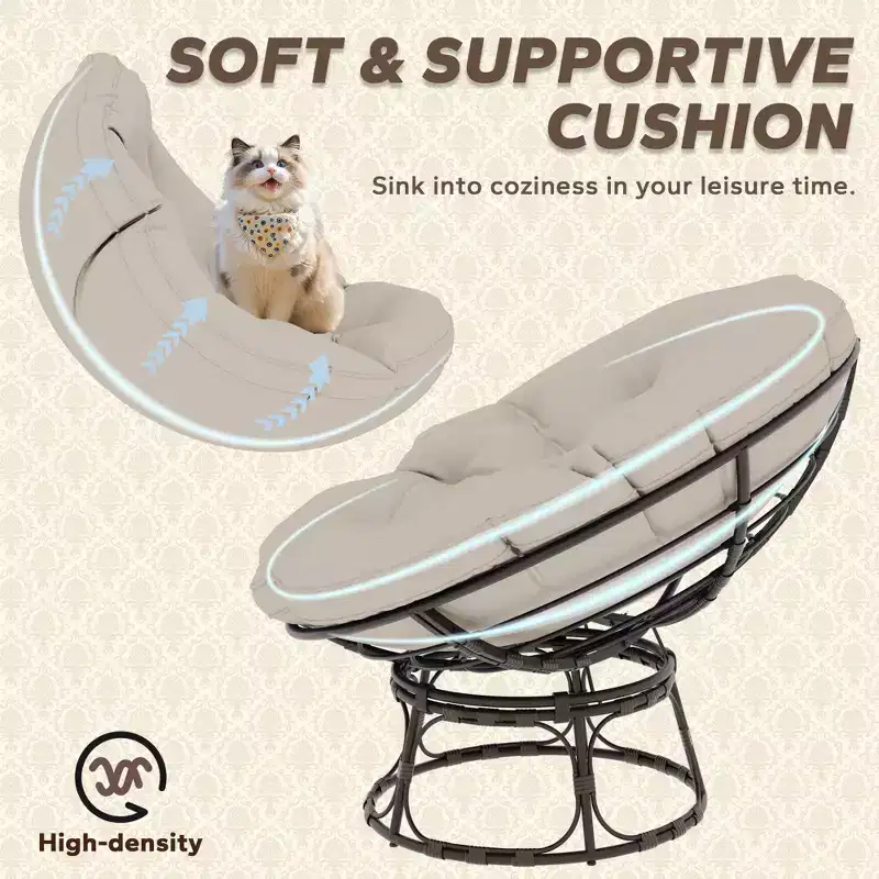 Papasan Patio Chair with Cushions