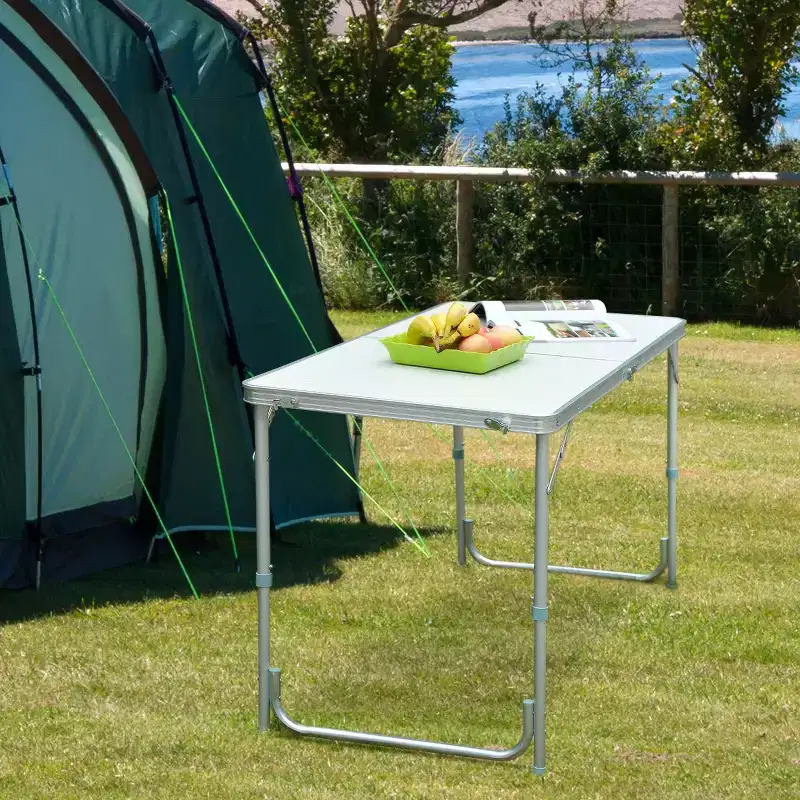 47 Aluminum Lightweight Portable Folding Easy Clean Camping Table with Carrying Handle
