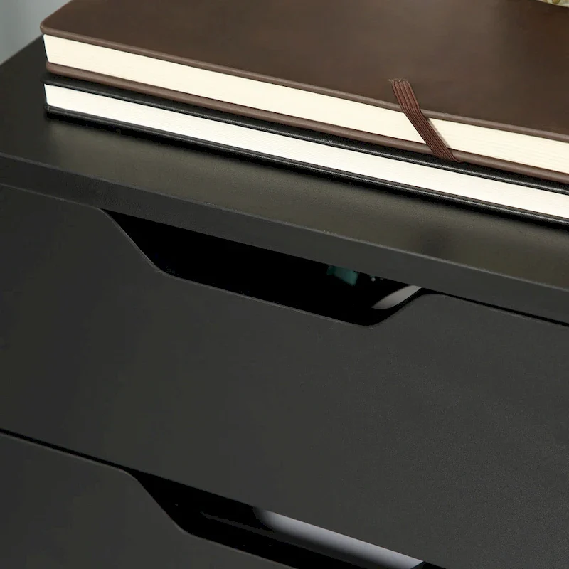 HOMCOM 3 Drawer Mobile File Cabinet, Rolling Printer Stand, Vertical Filing Cabinet