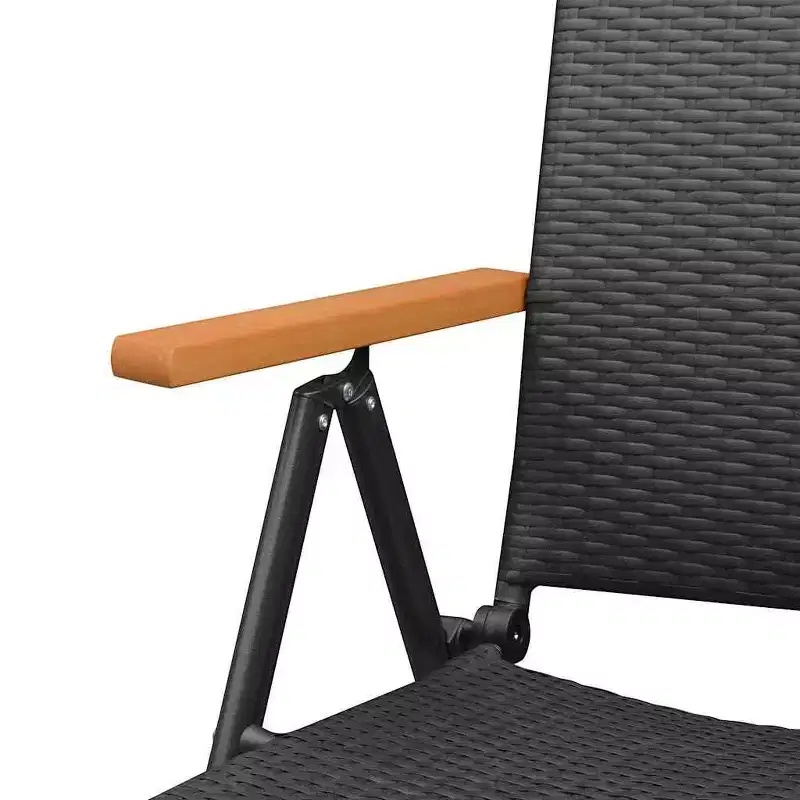 vidaXL Garden Chair Set of 2 PE rattan, aluminum Standard