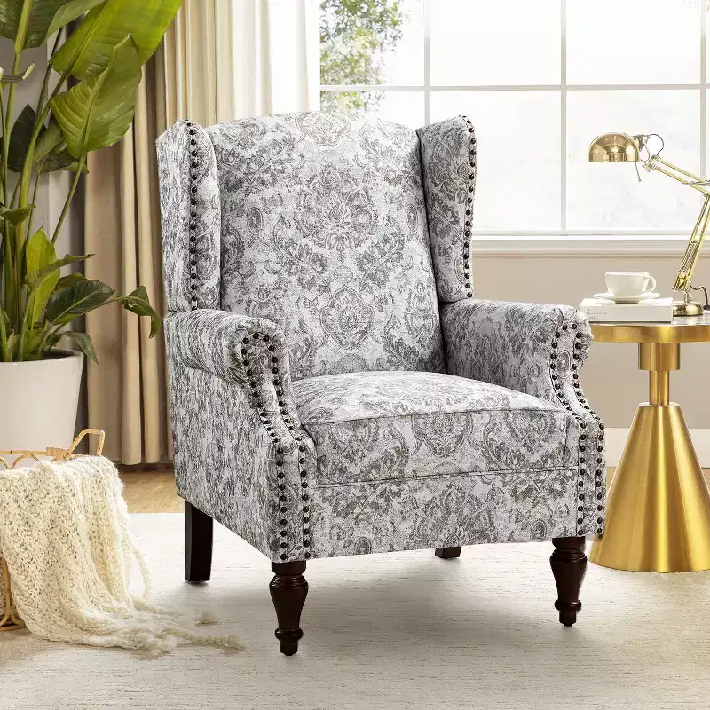 Theodor Armchair with Spindle Legs for Living Room and Bedroom Club Chair| ART OF LIVING DESIGNS