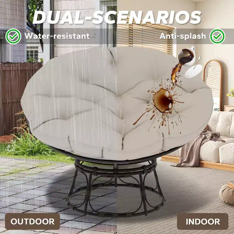Papasan Patio Chair with Cushions