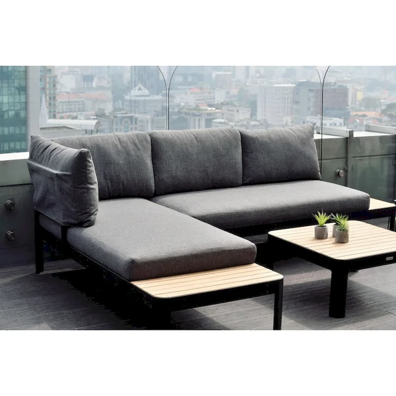 Amazonia Portalew 3pc FSC Teak and Aluminum Outdoor Patio Seating Set