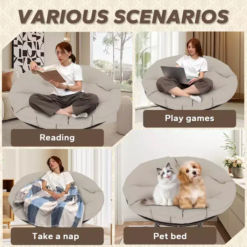 Papasan Patio Chair with Cushions