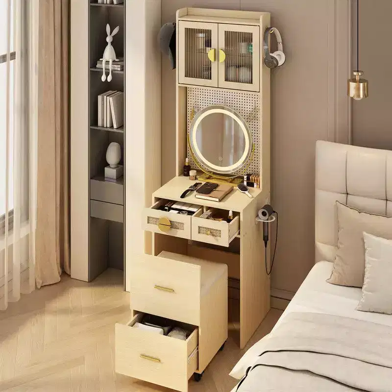 Karl Home Makeup Vanity Set with LED Lights and Power Outlets