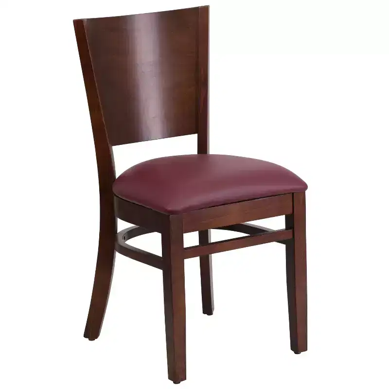 2 Pack Solid Back Wooden Restaurant Chair