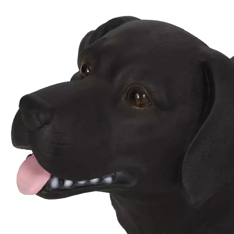 Hyrum Outdoor Labrador Dog Garden Bench Matte Black - Christopher Knight Home