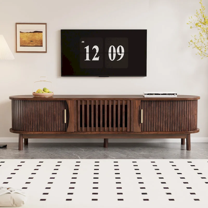 Farmhouse TV Stand for 75 TVs, Entertainment Center Wood TV Console Table