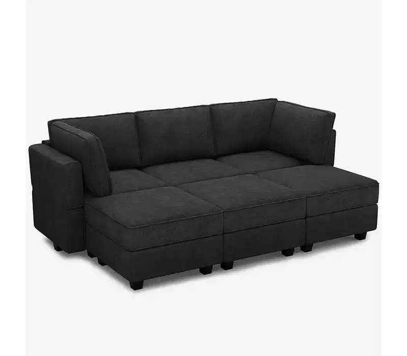 Belffin Modular Terry Sleeper Sofa with Storage Seat (6 Seats + 5 Sides)
