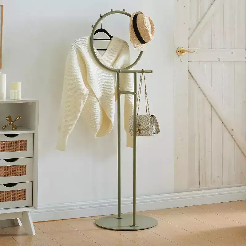 Valet Clothes Stand with Storage Tray, Towel Rack, Blanket Drying Holder for Bedroom, Laundry Room & Bathroom