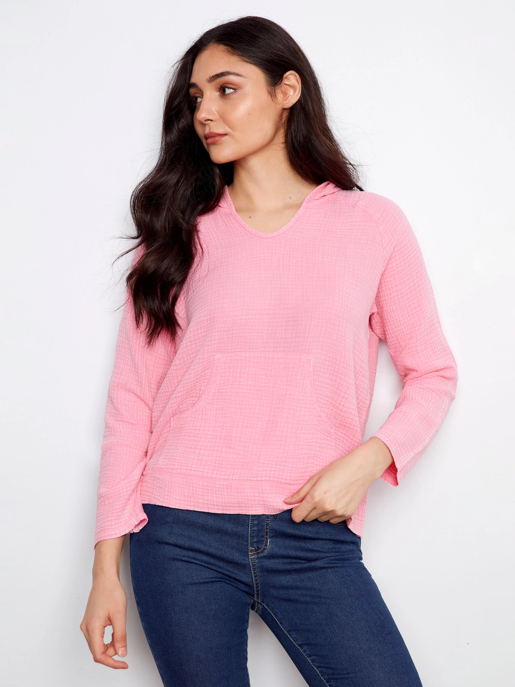 Bubble Cotton Hoodie - Pink