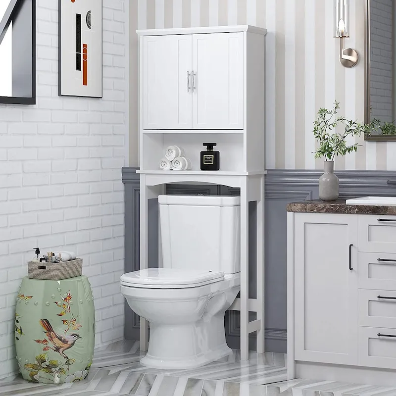 Over-the-Toilet Storage Cabinet – Bathroom Shelf & Space Saver, White
