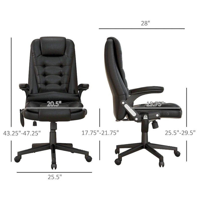 High Back Vibration Massage Office Chair with 6 Vibration Points, Beige
