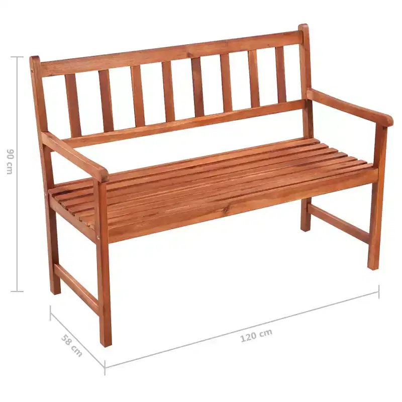 Garden Bench Light brown, Anthracite cushion