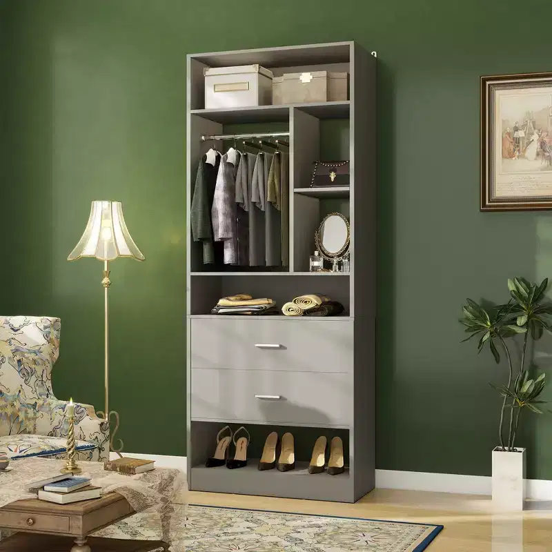 Closet System with 2 Wood Drawers
