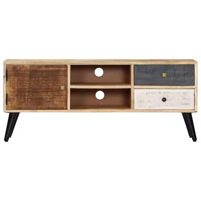 vidaXL Tv Cabinet Natural Wood Solid Mango Wood Standard TV Cabinet