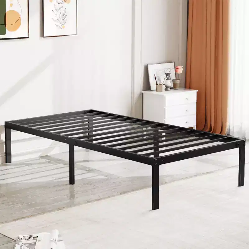 14-Inch Height Heavy Duty Metal Platform Bed Frame, No Box Spring Needed, Black
