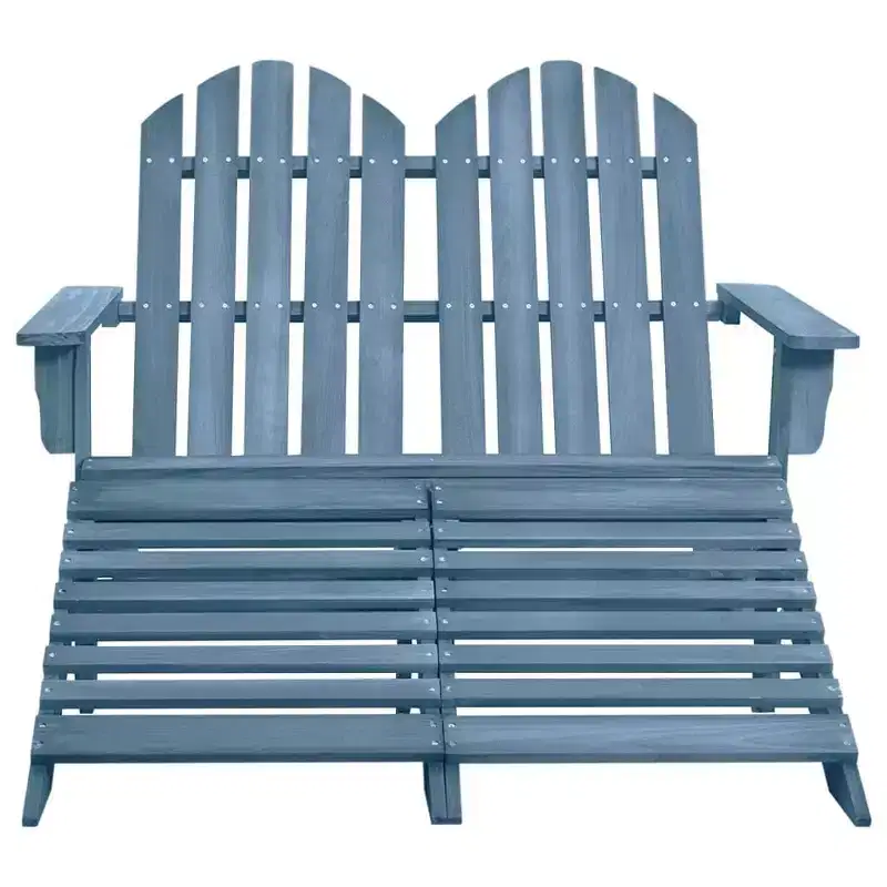 vidaXL 2-Seater Adirondack Chair with Ottomans - Solid Fir Wood - Multiple Colors