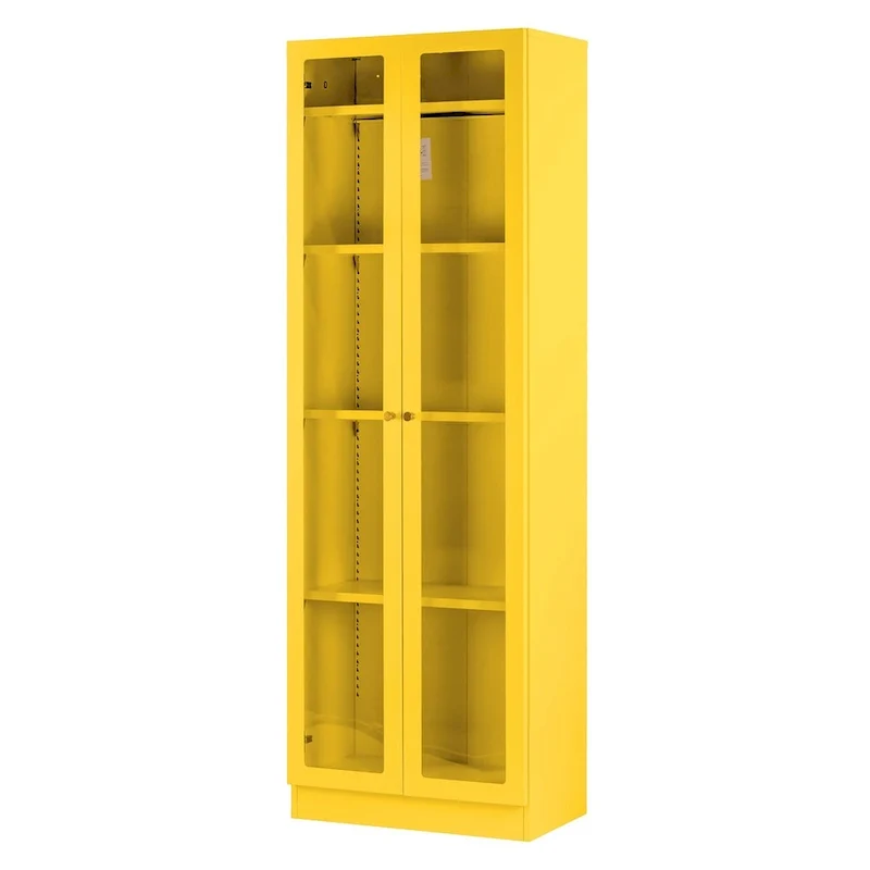 Avidan 70-inch Yellow French Door Metal Cabinet