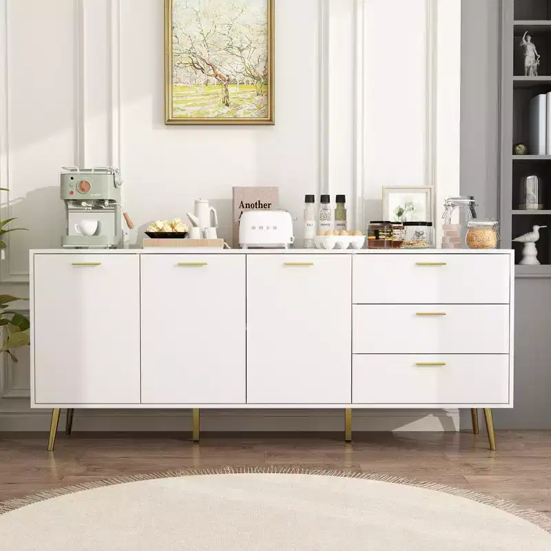 Modern White Dresser with Drawers