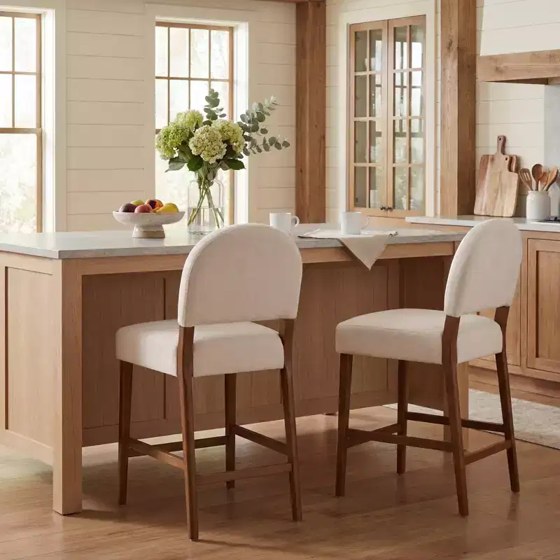 Christopher Knight Home Elisea Transitional Rubberwood Upholstered Counter Stools (Set of 2)