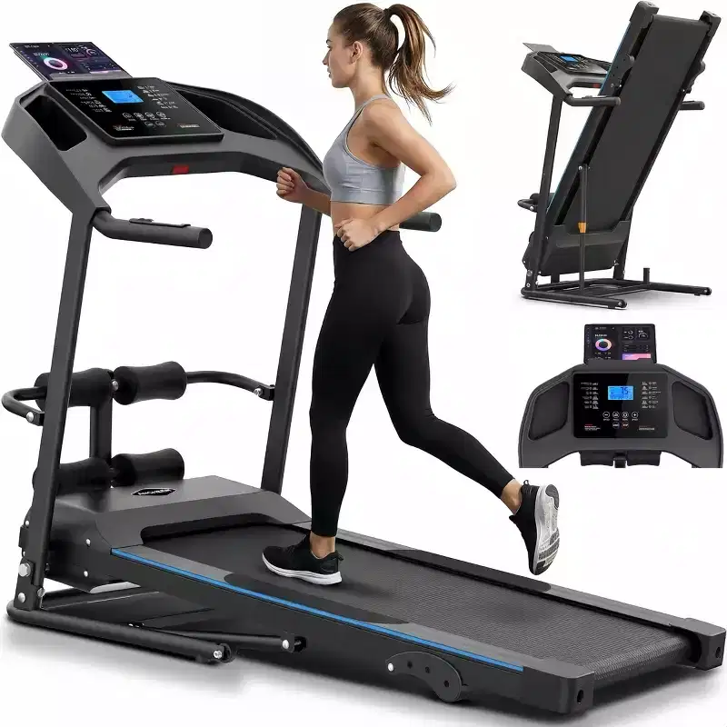 HOMDOX 2026 Upgrade 3.5HP Foldable Treadmill w/Sit Up Bench|Incline/350lbs Capacity|Smart LCD-Display Body Fat/Heart Rate MultiFUN_ Exercise Equipment