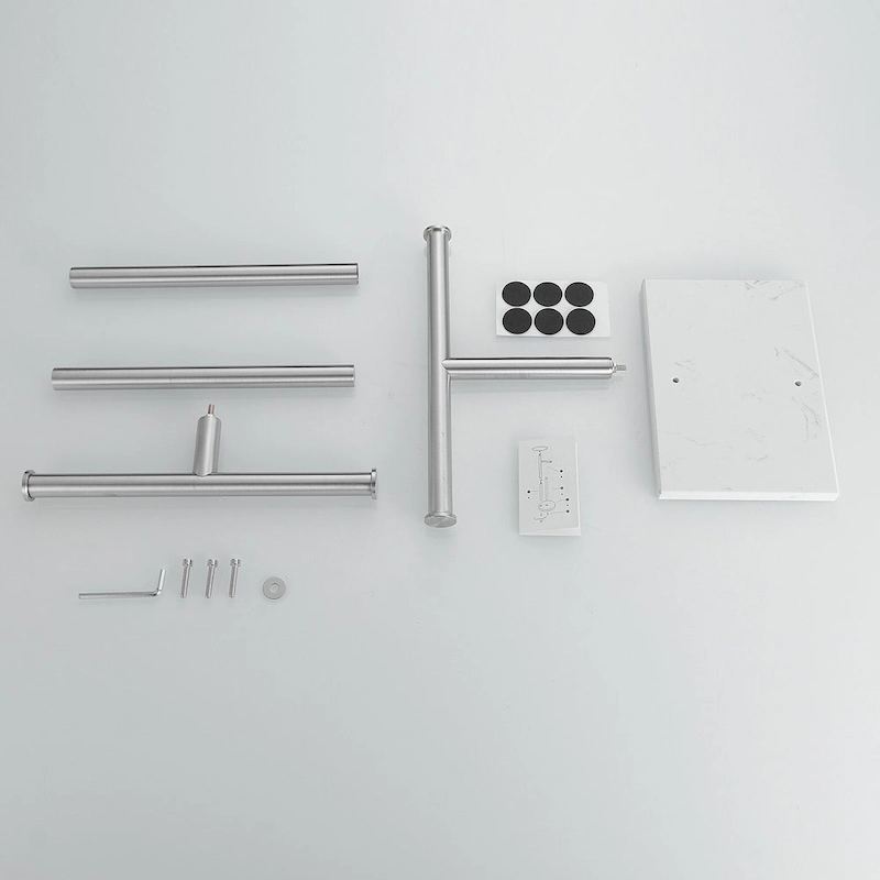 2-Tier Towel Rack Countertop Free Standing with Natural Marble Base