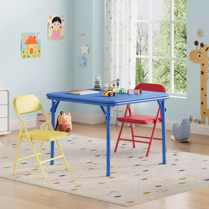 Kids Folding Table and Chairs, Boys and Girls Activity Table for Dining Room Daycare Classroom