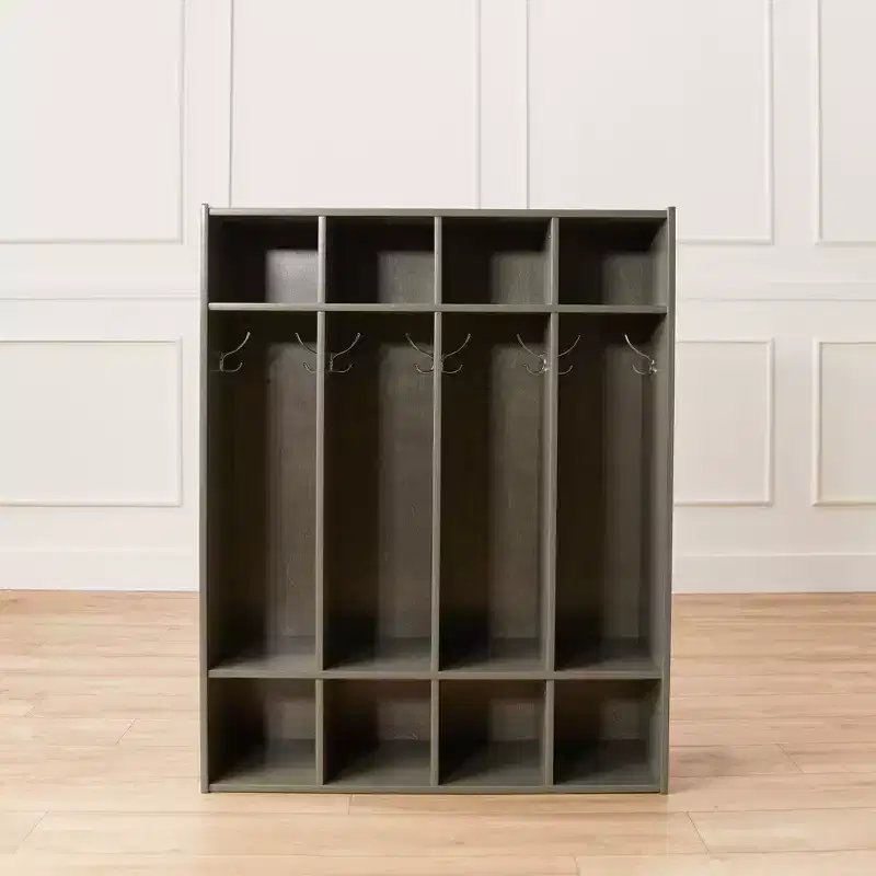 4-Section Kids Coat Locker with Cubby Storage, Classroom Furniture, Birch Plywood